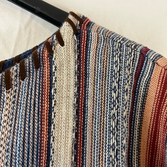 Chaps Southwestern Aztec Striped Pullover 3/4 Sleeve Sweater Top 1X - Picture 5 of 6